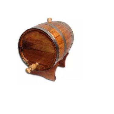 Imagem de Tonel Barril de Carvalho Europeu 50 Litros para Envelhecimento de Bebi