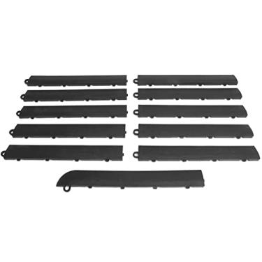Imagem de Big Floors Kit de borda de transição masculina, borda de piso de garagem modular intertravamento durável, compatível com RaceDeck, GarageTrac e GarageDeck Products, (11 peças), grafite