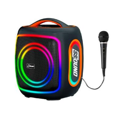 Imagem de Caixa de Som Ssound Pump Cubo Portatil Preto LED BT TWS 420w - 1 Mic, 