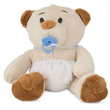 Imagem de Ursinho de Pelúcia Creme com Fraldinha 23 cm Antialérgico - CTX