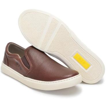 Imagem de Slip On Masculino Couro Estilo E Conforto No Dia A Dia Tênis Iate Sem 