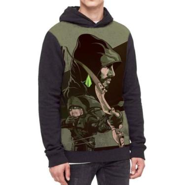 Imagem de Moletom Com Capuz Arqueiro Verde Ref:508 - smoke, Preto, P