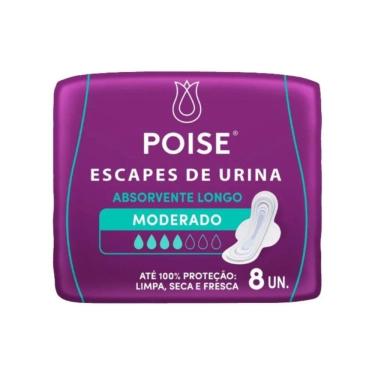 Imagem de Absorvente Poise Com Abas Moderado Com 8 Unidades Longo