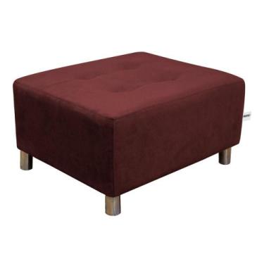 Imagem de Puff decorativo quadrado para descanço Nero Matrix, VELUDO VINHO