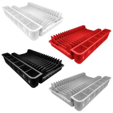 Imagem de Escorredor de Louça Dobrável de Plástico Para Pratos e Talheres com De