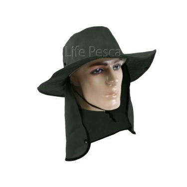 Imagem de Chapéu Pescador C/ Protetor De Nuca - Várias Cores - Nacional, Verde m