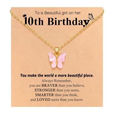 Imagem de Colar de borboleta Happy 5th 6th 7th 8th 9th 10th 11th 12th Birthday Gifts Necklace Gifts For Family Members, One Size, Metal, Sem Pedra Preciosa