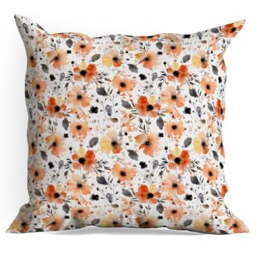 Imagem de Capas de almofada para decoração de várias flores, pacote com 18 x 18, capas de almofada de flores para sala de estar, casa de fazenda, quarto, casa, cama, assento de carro, almofadas estéticas