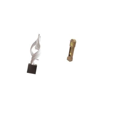 Imagem de Fenteer Estatueta de Resina de Arte Abstrata, Escultura de Lembrança para Decoração de Mesa de Centro, Escritório E Casa, Modelo de Relógio de Pêndulo em Mini