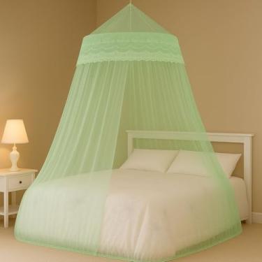 Imagem de Mosquiteiro Gigante de Teto Casal King Queen com Abertura Lateral 14m(verde,Gigante com Abertura)