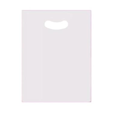 Imagem de Sacola Plástica Alça Vazada 15x20cm (Boca de Palhaço) – 100 Unidades – Cores Azul, Branco, Vermelho, Preto e Rosa Pink (Branco)