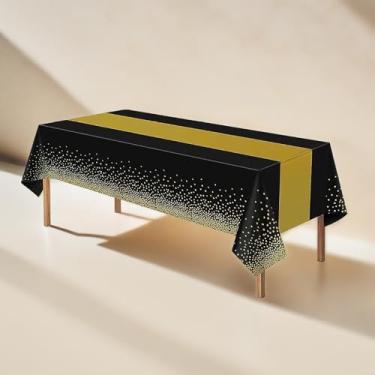 Imagem de Toalhas de mesa descartáveis de plástico para mesa de cetim 137 x 272 cm, toalha de mesa para casamento