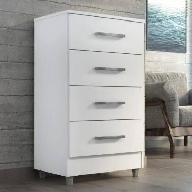 Imagem de Comoda FLAVIA com 4 gavetas BRANCA saimys