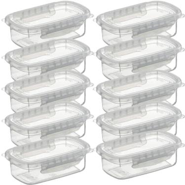 Imagem de Kit 10 Potes Raso Médio Com Travas Marmita 270Ml