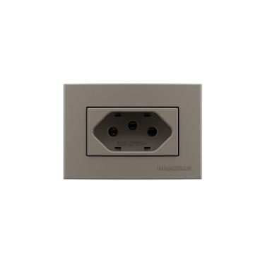 Imagem de Placa Para Móveis 65x45 Com Tomada Margirius Sleek Colors 2p+t 10a Argila Argila