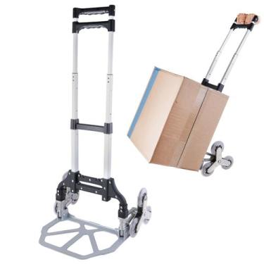 Imagem de Carrinho de Mão Dobrável Transporte 50kg Alumínio 3 Rodas - Alira Home