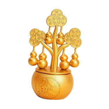 Imagem de Generic Estatueta de metal com ornamento de sorte, peça central de mesa, escultura de boa fortuna, estátua de feng shui para lareira, estante de livros, loja