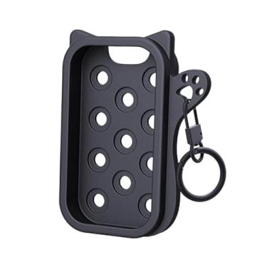 Imagem de harayaa Capa de silicone para higienização mãos. Linda, elegante, para uso diário. Pingente de spray prático. Chaveiro para higienização mãos. Capa, Preto