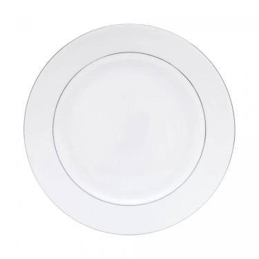 Imagem de Prato Fundo 21Cm Sopa Monâco Porcelana Borda Prateada Wolff