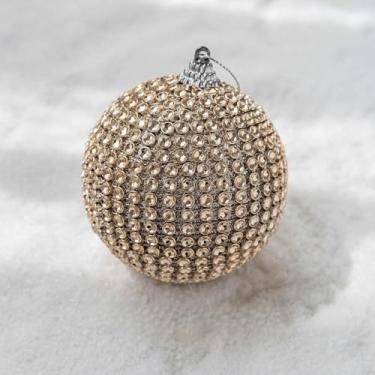 Imagem de Enfeites de bola de Natal de espuma de champanhe, decorações de árvore minimalistas modernas para festas, janelas ou espaços festivos, design leve em 8 cm