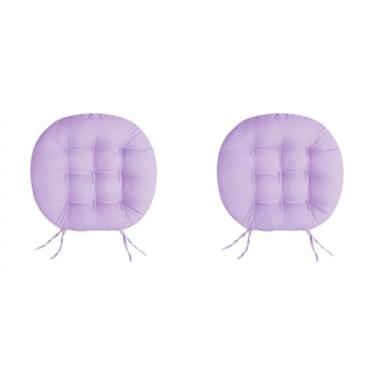 Imagem de 2 Futon Redonda 9 Furos Assento De Cadeira 40x40 cm(LILÁS)