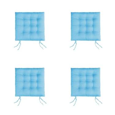Imagem de 4 Almofadas Futons - Assento de cadeira 40x40(Azul Celeste)