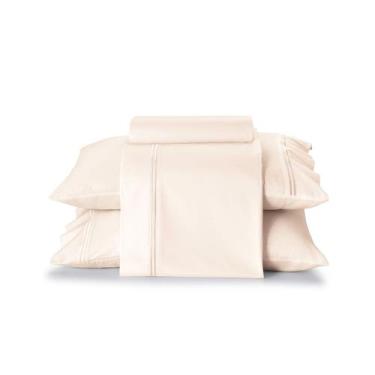 Imagem de Jogo de Cama Casal Döhler Atlântis 100% Algodão 180 Fios 4 Peças, Bege