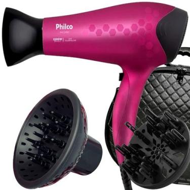 Imagem de Secador De Cabelo Philco Profissional 2200w Ions Quente Frio Stilo Ros