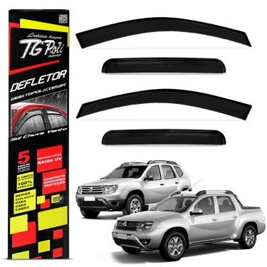 Imagem de Calha de Chuva Duster 2011 a 2019 e Oroch 2015 a 2025 Defletor Fumê Tgpoli