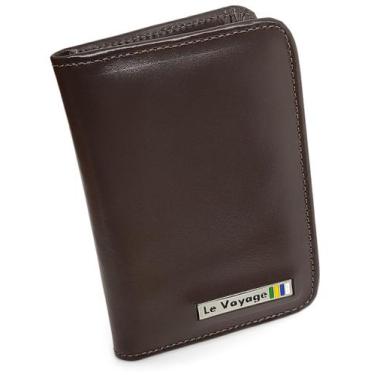 Imagem de Carteira Slim De Couro Masculina Porta Cartões Rg Cnh - Le Voyage, Mar