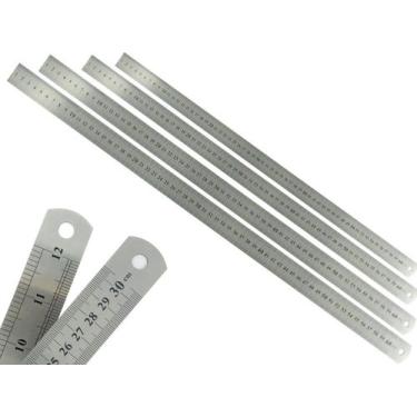 Imagem de Kit Com 4 Réguas Metal Leve De Aço Inoxidável Tamanho 60 cm Marcação B
