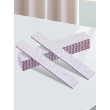 Imagem de Generic Lixa de unha, pacote com 12 placas de esmeril dupla face reutilizáveis, lixas de unha de gramatura 100/180 para unhas naturais, acrílico, imersão e gel, prata, material EVA
