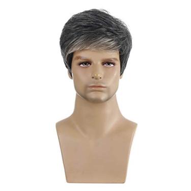 Imagem de Perucas de Cabelo Elegantes Para Homens Europeus E America, Cabelo Curto Fofo, Perucas Naturais, Cabelo Humano Para Homens Com Linha Fina Alta Ou Cabelo Fino