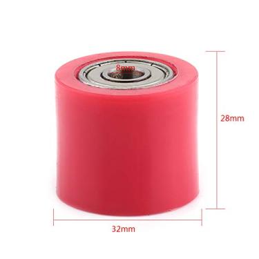 Imagem de Polia de Corrente Rolo Tensor Deslizante, Guia de Roda para Bicicleta de Rua Motocicleta Atv 8mm/10mm Rolo de Polia de Corrente de Transmissão (Vermelho 8mm)