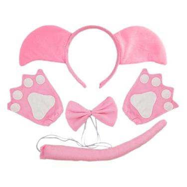 Imagem de oshhni Fantasia de Porquinho - Adereços Fofos para Festas, Carnaval e Apresentações Infantis, Luz Rosa, 3 Piece Set W Gloves