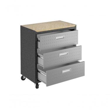 Imagem de Balcão Multiúso Titanium Itatiaia 3 Gavetas Preto C/ Cinza