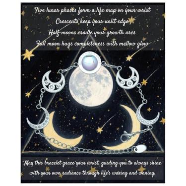 Imagem de Pulseira delicada para mulheres Bestie Wife, pulseira de lua de zircônia cúbica de imitação de aço de titânio azul de aço de titânio, joia inspiradora, presente de aniversário, Natal, Dia de Ação de