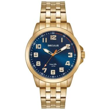 Imagem de Relógio Seculus Masculino Ref: 44293gpsvda3 Casual Dourado