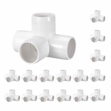 Imagem de Kozelo Pacote com 16 encaixes de tubulação de cotovelo de PVC SCH40 de 2,5 cm, encaixe cruzado de saída lateral de canto de PVC de 4 vias, conectores de tubo de grau de móveis para projeto DIY