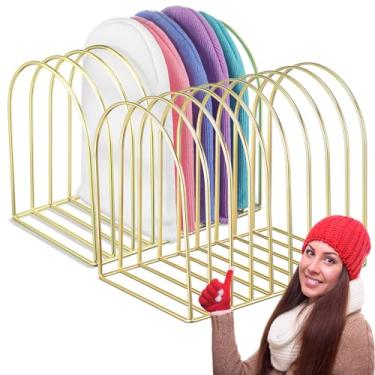 Imagem de Hicarer 2 peças de suporte de gorro resistente, organizador de chapéu de malha, suporte de exibição de boné de metal para exibição de chapéu de natação de inverno, entrada, mesa, quarto, armário