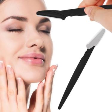 Imagem de Aparador de sobrancelhas para mulheres e homens, aparador de sobrancelhas e barbeador facial, ferramenta de cuidados com a pele (preto)