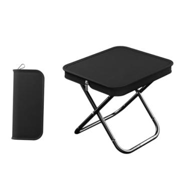 Imagem de AOCPO Banqueta de viagem ultraleve portátil, banqueta compacta dobrável para acampamento e pesca, mini cadeira dobrável, cadeira de bolso para adultos, aço carbono cinza durável (preto)