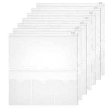 Imagem de AHANDMAKER Pacote com 6 inserções plásticas transparentes, bolsas para cadernos de viagem, organizadores transparentes para acessórios de diário, passaporte, viagem, agenda de recortes, decoração