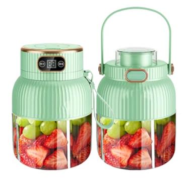 Imagem de Copo multifuncional portátil de 600 ml com tela digital, liquidificador portátil de smoothies em movimento, liquidificador de suco recarregável por USB, copo + tampa dupla