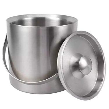 Imagem de Balde de gelo 3L com tampa, balde de gelo de vinho tinto de camada dupla portátil, adequado para bares, festas de hotéis