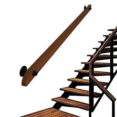 Imagem de Corrimão de escada de madeira antiderrapante para casa contra a parede corrimão para idosos corrimãos de suporte de corredor vários tamanhos (tamanho: 5,2 m)