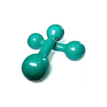Imagem de Halteres tipo bola 2kg emborrachado verde 4 und - carci