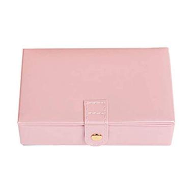 Imagem de BSNANCA Pequena caixa de joias de viagem organizadora para meninas, mulheres, anéis de presente, brincos, colares, armazenamento