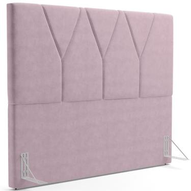 Imagem de Cabeceira Cama Box Solteiro 100cm Aura Suede W01 Rosê - Mpozenato