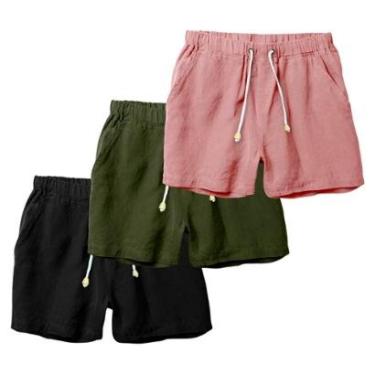 Imagem de Kit 3 Bermudas Masculina Linho Short Casual Ajuste Perfeito-Masculino